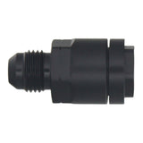 DeatschWerks 6AN Male Flare to 3/8in Female EFI Quick Connect Adapter - Anodized Matte Black