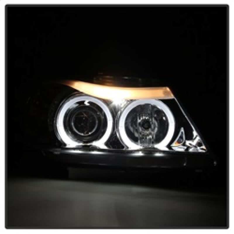SPYDER 5009029 FITS: BMW E90 3-Series 06-08 (4 dr) Proj LED Halo Amber Reflctr Rplc Bulb Smke PRO-YD-BMWE9005-AM-S Headlights