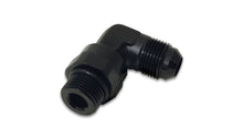 Load image into Gallery viewer, Vibrant 16965 FITS: -8AN Male Flare to Male -10 ORB Swivel 90 Degree Adapter Anodized Black Fittings