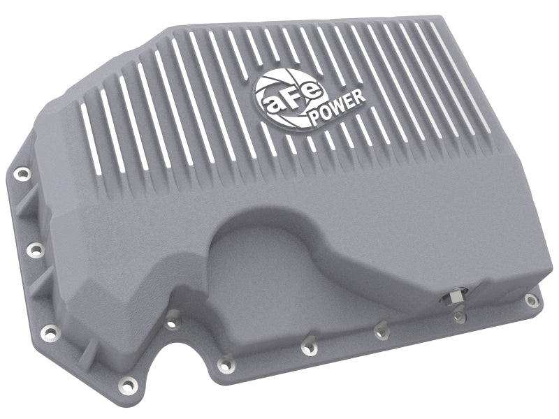 aFe 46-71240A FITS: 05-19 VW 1.8L/2.0L w/o Oil Sensor Engine Oil Pan Raw POWER Street Series w/ Machined Fins Diff Covers