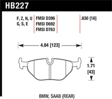 Load image into Gallery viewer, Hawk Performance HB227F.630 FITS:Hawk 95-99 BMW M3 E36 HPS Street Rear Brake Pads Brake Pads Performance