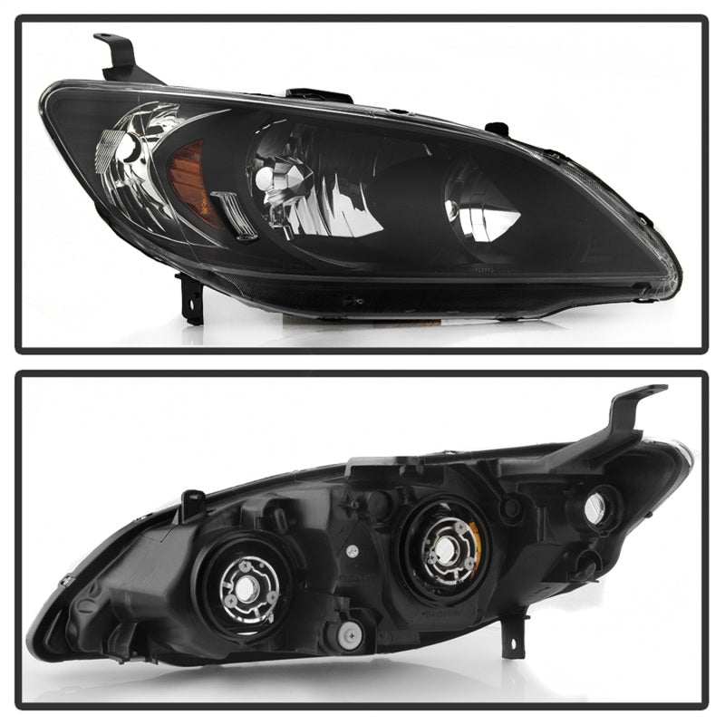 SPYDER 9042706 FITS:xTune 04-05 Honda Civic (Excl Hatchback/Si) OEM Style Headlights Black (HD-JH-HC04-4D-AM-BK) Headlights