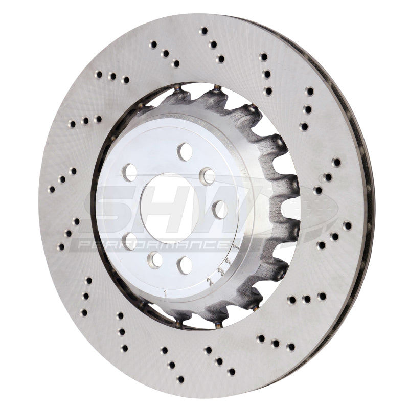 SHW Performance BRR43504 FITS: -SHW 20-21 BMW X3 M 3.0L Right Rear Cross-Drilled Lightweight Brake Rotor Brake Rotors Drilled