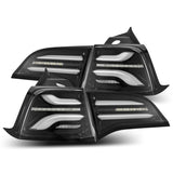 AlphaRex 601010 FITS: 17-22 Tesla Model 3 PRO-Series LED Tail Lights Jet Black w/Seq Sig Tail Lights