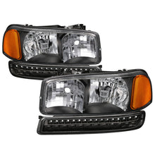Load image into Gallery viewer, SPYDER 9037399 FITS:xTune GMC Sierra 99-06 /Yukon 00-06 Headlights &amp; LED Bumper Lights Black HD-JH-GS99-LED-SET-BK Headlights