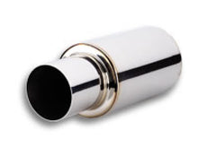 Load image into Gallery viewer, Vibrant 1062 FITS: TPV Turbo Round Muffler (17in Long) with 4in Round Tip Straight Cut 3in inlet I.D. Muffler