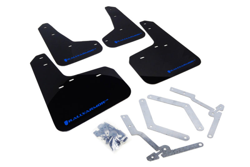 Rally Armor MF27-UR-BLK/BL FITS: 12-19 Ford Focus ST / 16-19 RS Black Mud Flap w/Blue Logo Mud Flaps