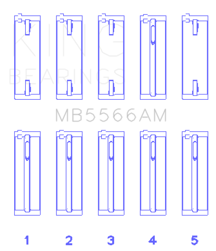 King Engine Bearings MB5566AM FITS: Audi A4 1.8L AEB (Size STD) Main Bearing Set Bearings
