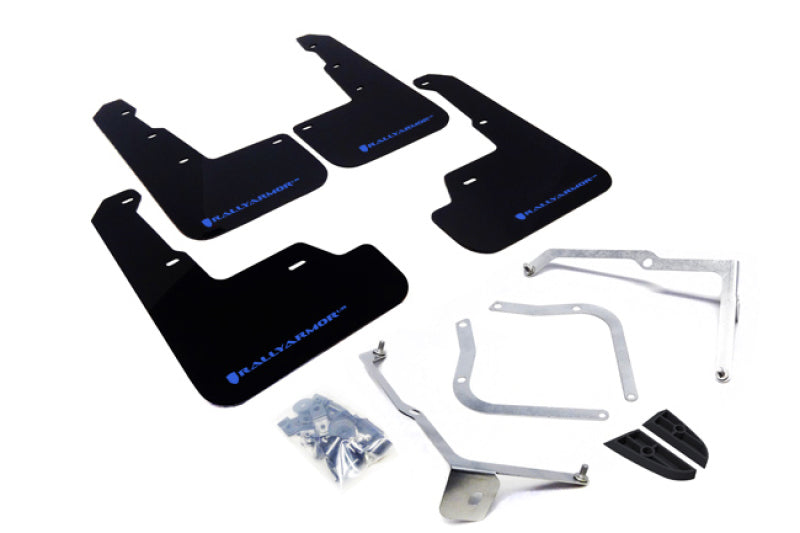 Rally Armor MF32-UR-BLK/BL FITS: 15-21 Subaru WRX/STI Black UR Mud Flap w/Blue Logo Mud Flaps