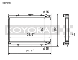 Koyo HH020214 FITS: Radiators FITS: Nissan 89-93 Skyline GT-R/GT-S 2.6L (t)/88-94 Cefiro 2.0L (t)/89-93 Laurel 2.0L (t) Radiator Radiators