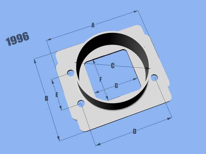 Vibrant 1996 FITS: MAF SenAdapter Plate Toyota w/ Bosch MAF Sensuse w/ 3in ID filteronly Flanges
