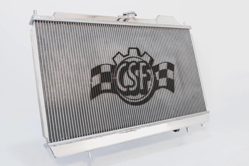 CSF 7075 FITS: 96-07 Mitsubishi Evo 4/5/6/7/8/9 Full-Slim Radiator w/12in Fan & Shroud/-16AN & Slip On Fitting Radiators