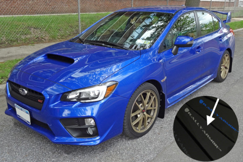 Rally Armor MF32-UR-BLK/SIL FITS: 15-21 Subaru WRX/STI Black UR Mud Flap w/Silver Logo Mud Flaps