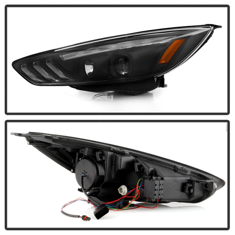 SPYDER 5086105 FITS: 15-18 Ford Focus Projector Headlights Seq Turn Light Bar Black PRO-YD-FF15-LBSEQ-BK Headlights