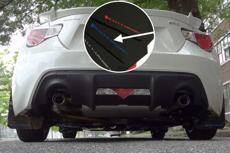 Rally Armor MF23-UR-BLK/BL FITS: 13-17 Subaru BRZ/Toyota FR-S Black UR Mud Flap w/Blue Logo Mud Flaps