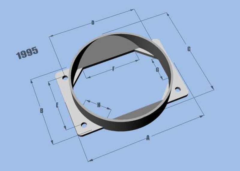 Vibrant 1995 FITS: MAF Sensor Adapter Plate for Mitsubishi applications use w/ 4.5in Inlet I.D. filters only Flanges