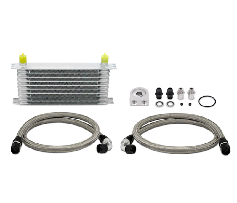Mishimoto MMOC-U FITS: Oil Coolers FITS: Universal 10 Row Oil Cooler Kit (Metal Braided Lines) Oil Coolers