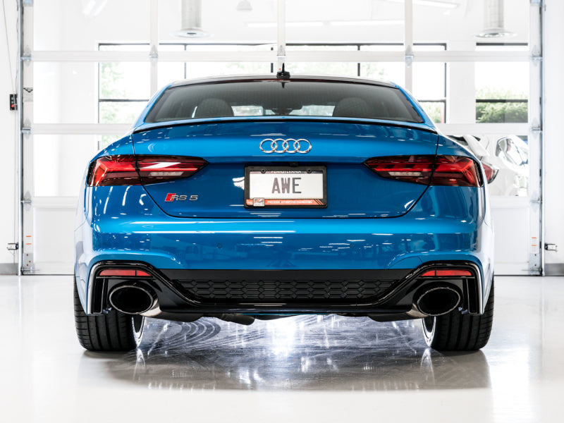 AWE Tuning 3015-33321 FITS: Audi B9.5 RS5 Sportback Non-Resonated Touring Edition Exhaust RS-Style Diamond Blk Tips Catback
