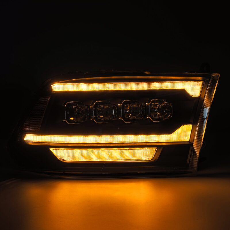AlphaRex 880556 FITS: 09-18 Ram 2500 NOVA LED Proj Headlights Plank Style Chrome w/Activ Light/Seq Signal/DRL Headlights