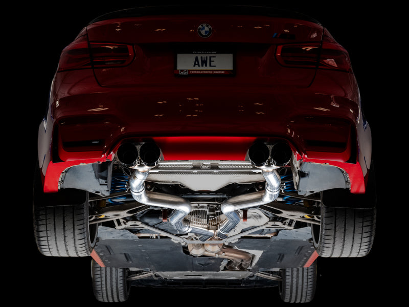 AWE Tuning 3020-43087 FITS: BMW F8X M3/M4 Track Edition Catback Exhaust Diamond Black Tips Catback
