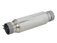 Load image into Gallery viewer, aFe 49M10001 FITS: MACH Force-Xp 409 SS Resonator 3in. Inlet/Outlet / 4in. Diameter / 12in. Body / 16in. Length X Pipes