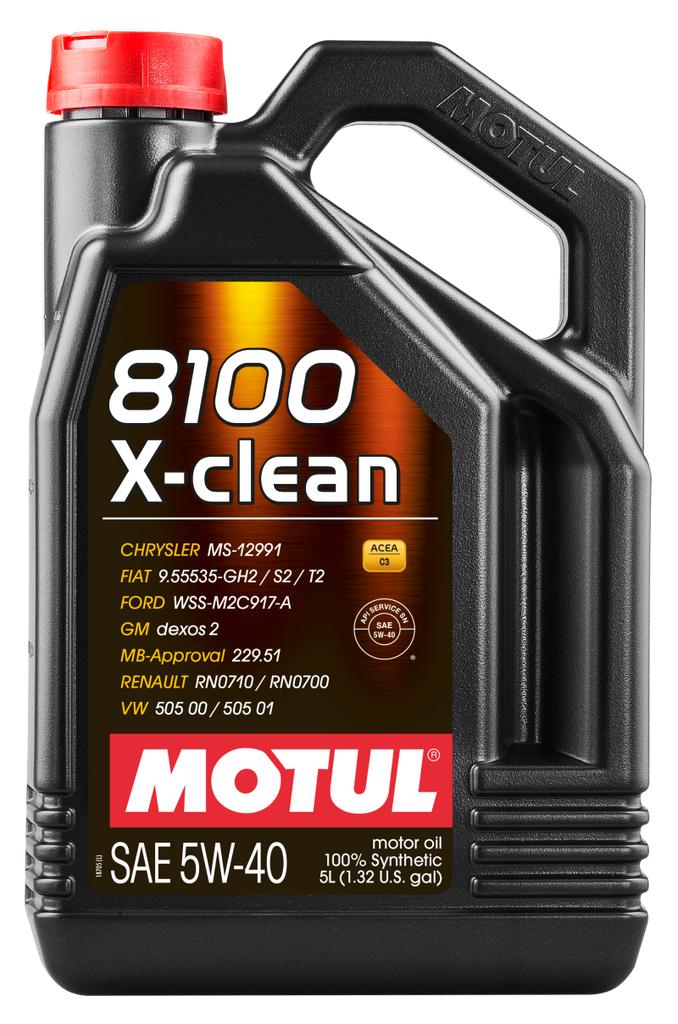 Motul 102051 FITS: 5L Synthetic Engine Oil 8100 5W40 X-CLEAN C3 -505 01-502 00-505 00-LL04 Motor Oils