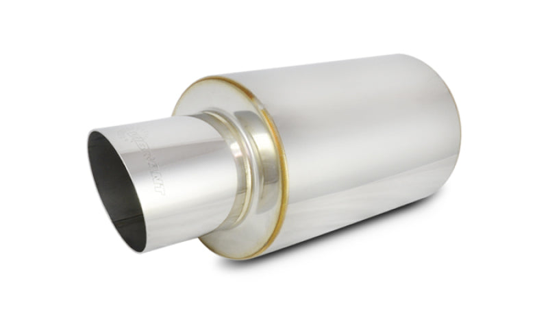 Vibrant 1061 FITS: TPV Turbo Round Muffler (17in Long) with 4in Round Tip Angle Cut 3in inlet I.D. Muffler