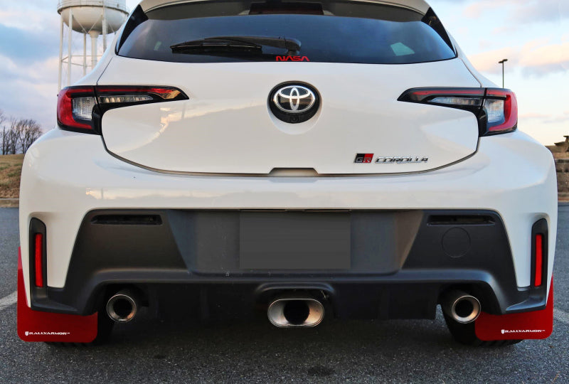 Rally Armor MF89-UR-RD-WH FITS: 23-25 Toyota GR Corolla Red UR Mud Flap w/White Logo Mud Flaps