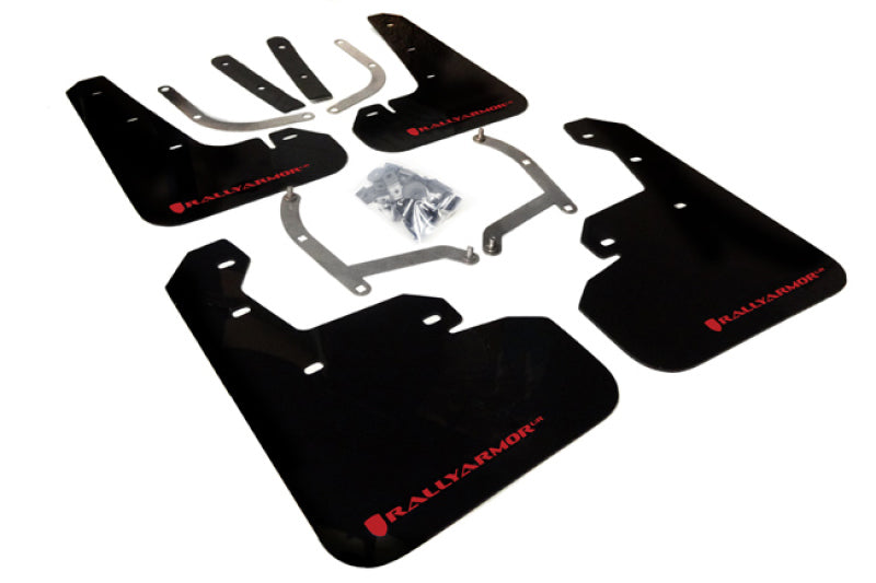 Rally Armor MF45-UR-BLK/RD FITS: 17-23 Subaru Impreza 4D/5D Black UR Mud Flap w/Red Logo Mud Flaps