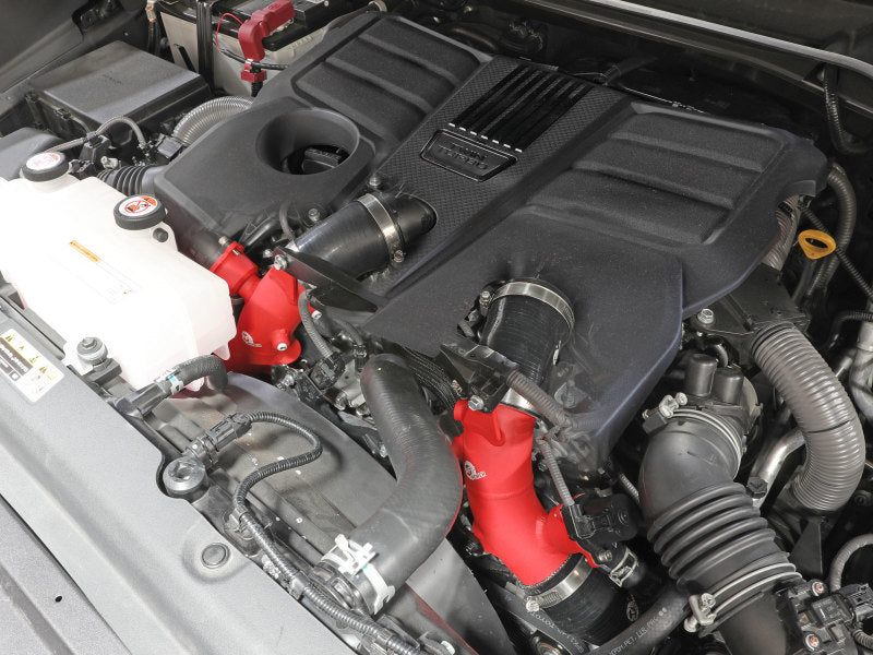 aFe 46-20558-R FITS: 2022 Toyota Land Cruiser (J300) V6-3.5L (tt) BladeRunner 2.5in Aluminum Hot Charge Pipe Red Intercoolers
