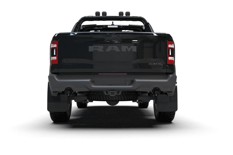 Rally Armor MF128-UR-BLK-MBK FITS: 21-25 Dodge Ram 1500 TRX Black UR Mud Flap Metallic Black Logo Mud Flaps