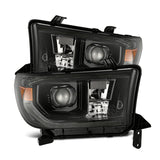 AlphaRex 880825 FITS: 07-13 Toyota Tundra / 08-17 Sequoia LUXX LED Proj HL Alpha-Blk w/Actv Light Seq. Sig + DRL Headlights