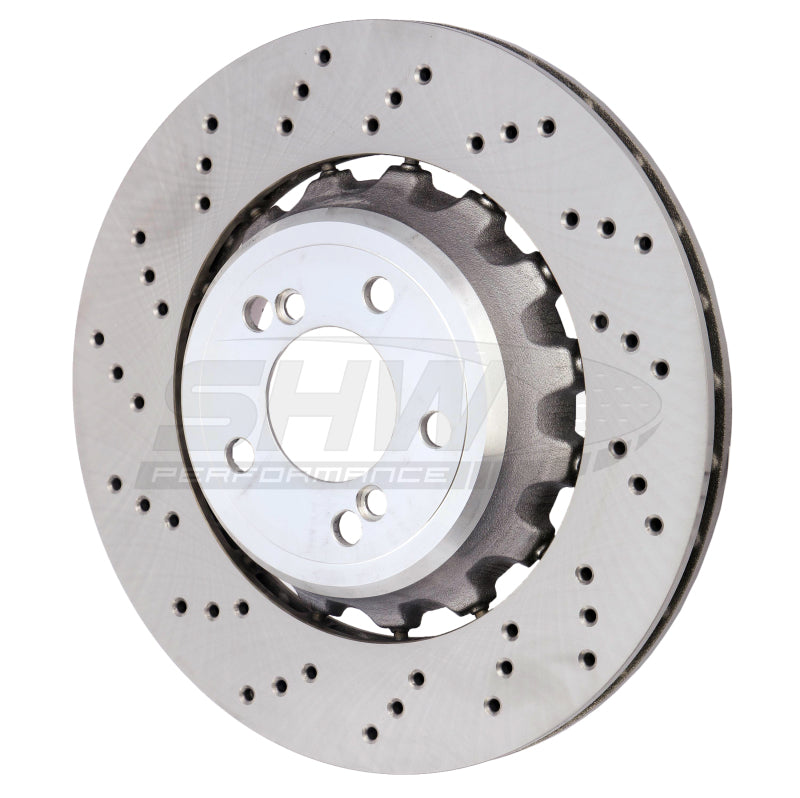 SHW Performance BRL44811 FITS:SHW 15-18 BMW M3 3.0L Left Rear Cross-Drilled Lightweight Brake Rotor (34212284811) Brake Rotors Drilled