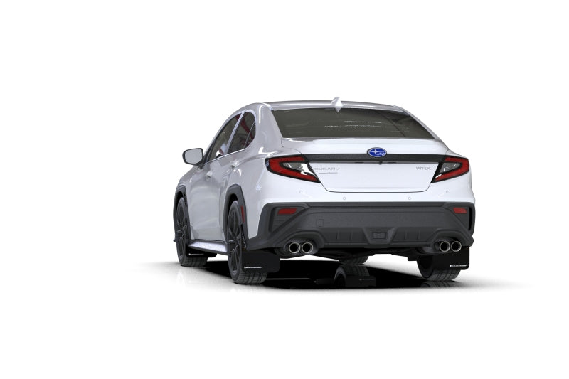 Rally Armor MF92-UR-BLK/WH FITS: 22-25 Subaru WRX Black UR Mud Flap w/White Logo Mud Flaps