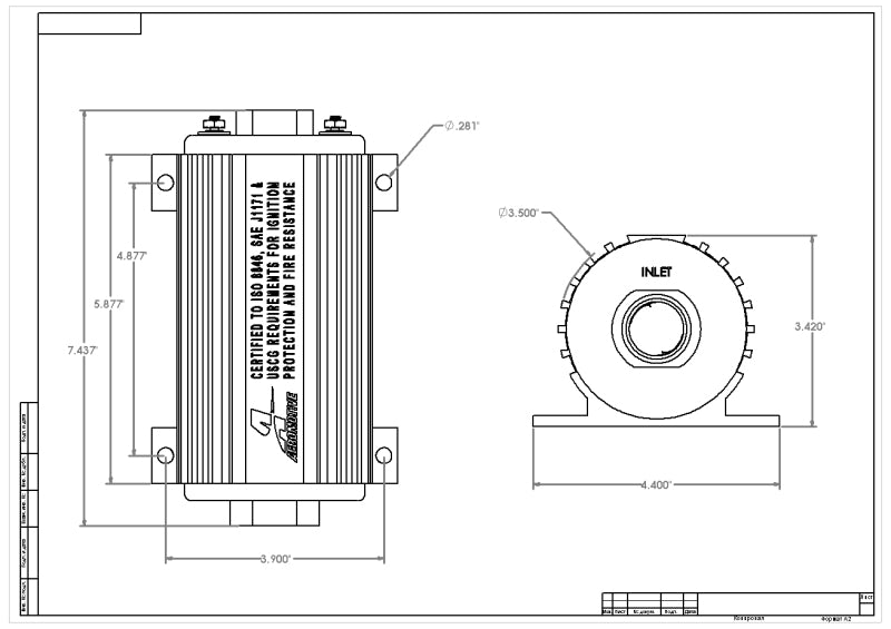 Aeromotive 11108 FITS: Marine 1000HP Fuel Pump Fuel Pumps