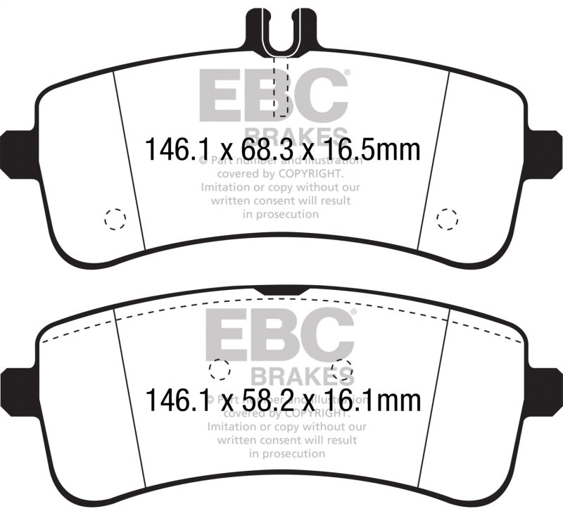 EBC DP42350R FITS: 2015+ Mercedes-Benz C63 AMG (W205) Yellowstuff Rear Brake Pads Brake Pads Performance