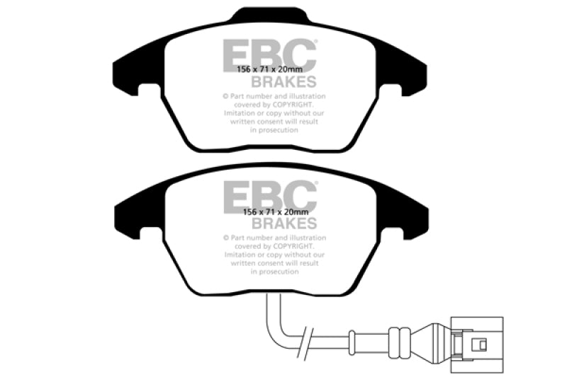 EBC DP31517C FITS: 06-13 Audi A3 2.0 Turbo (Girling rear caliper) Redstuff Front Brake Pads Brake Pads Performance