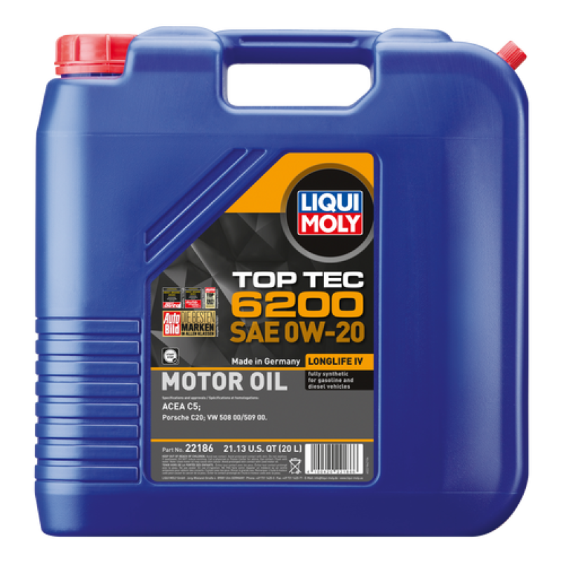 LIQUI MOLY 22186 FITS: 20L Top Tec 6200 Motor Oil SAE 0W20 Motor Oils