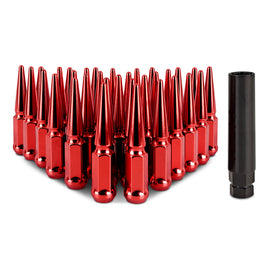 Mishimoto MMLG-SP1415-32RD FITS: Lug Nuts FITS: Lug Nuts FITS: Steel Spiked Lug Nuts M14 x 1.5 32pc Set Red Lug Nuts
