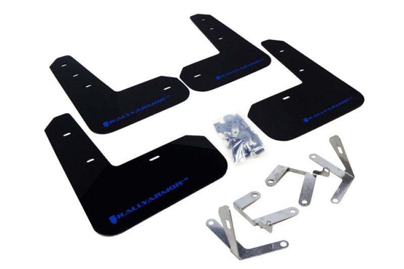 Rally Armor MF23-UR-BLK/BL FITS: 13-17 Subaru BRZ/Toyota FR-S Black UR Mud Flap w/Blue Logo Mud Flaps