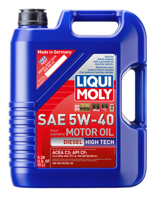 LIQUI MOLY 2022 FITS: 5L Diesel High Tech Motor Oil 5W40 Motor Oils