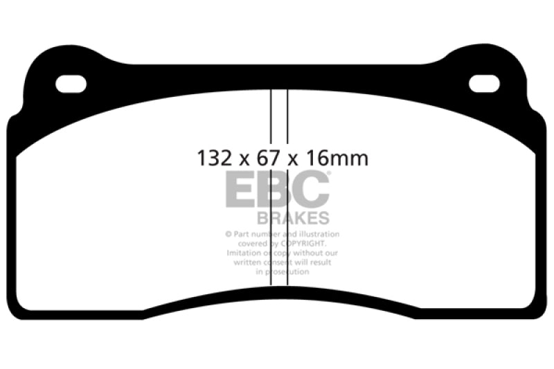 EBC DP41110R FITS: 2012+ Nissan GT-R R35 (w/M12/M14 Bolts & Iron Rotors) Yellowstuff Rear Brake Pads Brake Pads Performance