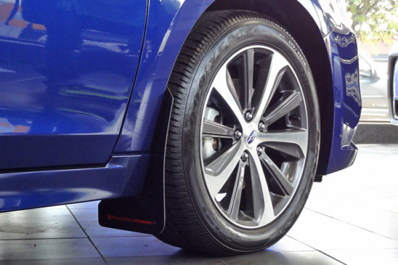 Rally Armor MF34-UR-BLK/SIL FITS: 15-19 Subaru Legacy Black UR Mud Flap w/ Silver Logo Mud Flaps