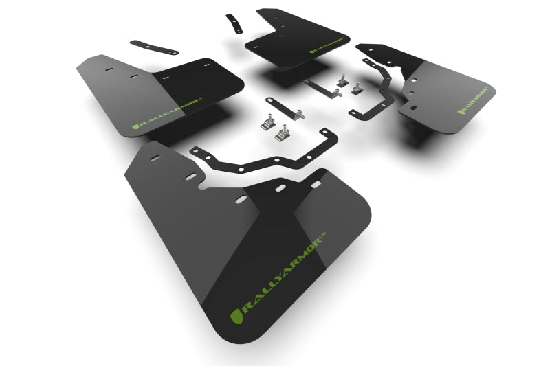 Rally Armor MF142-UR-BLK-AGN FITS: 2024+ Lexus GX-550 Overtrail Black UR Mud Flap Dark Green Logo Mud Flaps