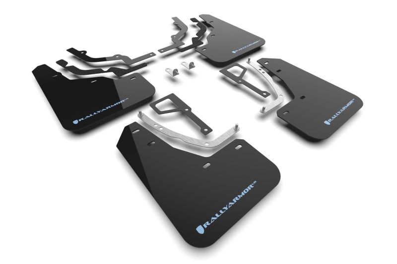 Rally Armor MF117-UR-BLK-PBL FITS: 2025 Hyundai Ioniq 5 N Black Mud Flap w/Light Blue Logo Mud Flaps