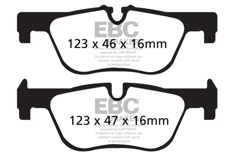 EBC UD1613 FITS: 14+ BMW 228 Coupe 2.0 Turbo ATE calipers Ultimax2 Rear Brake Pads Brake Pads OE