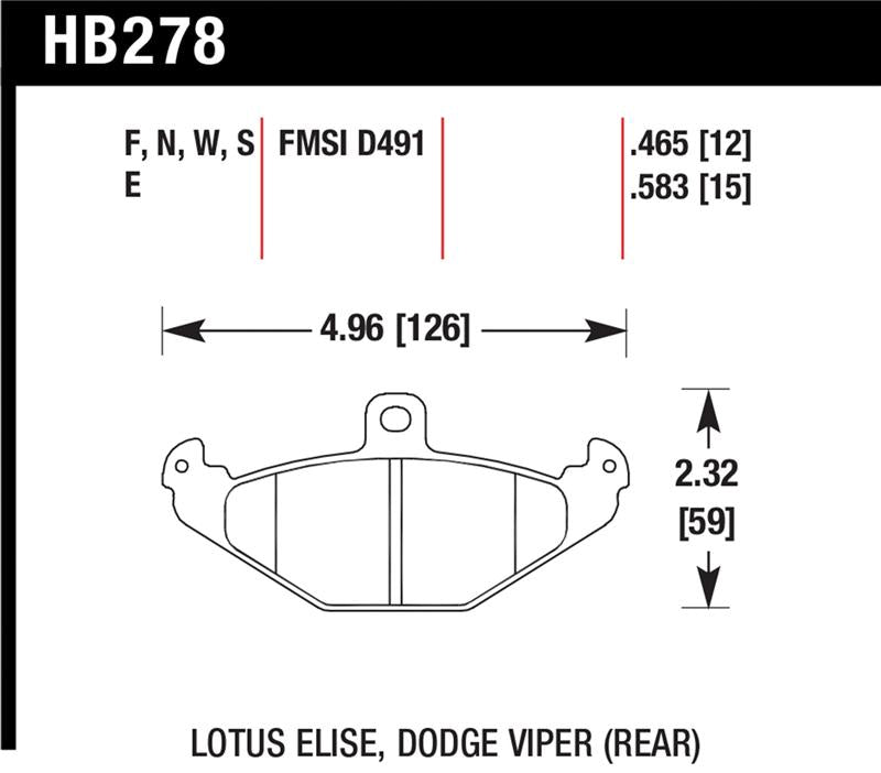 Hawk Performance HB278F.465 FITS: -Hawk HPS Street Brake Pads Brake Pads Performance