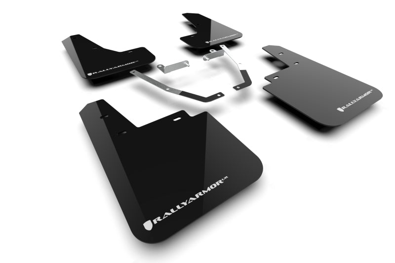 Rally Armor MF116-UR-BLK-WH FITS: 24-25 Subaru Crosstrek (Wilderness Only) Black UR Mud Flap W/White Logo No Drilling Req Mud Flaps