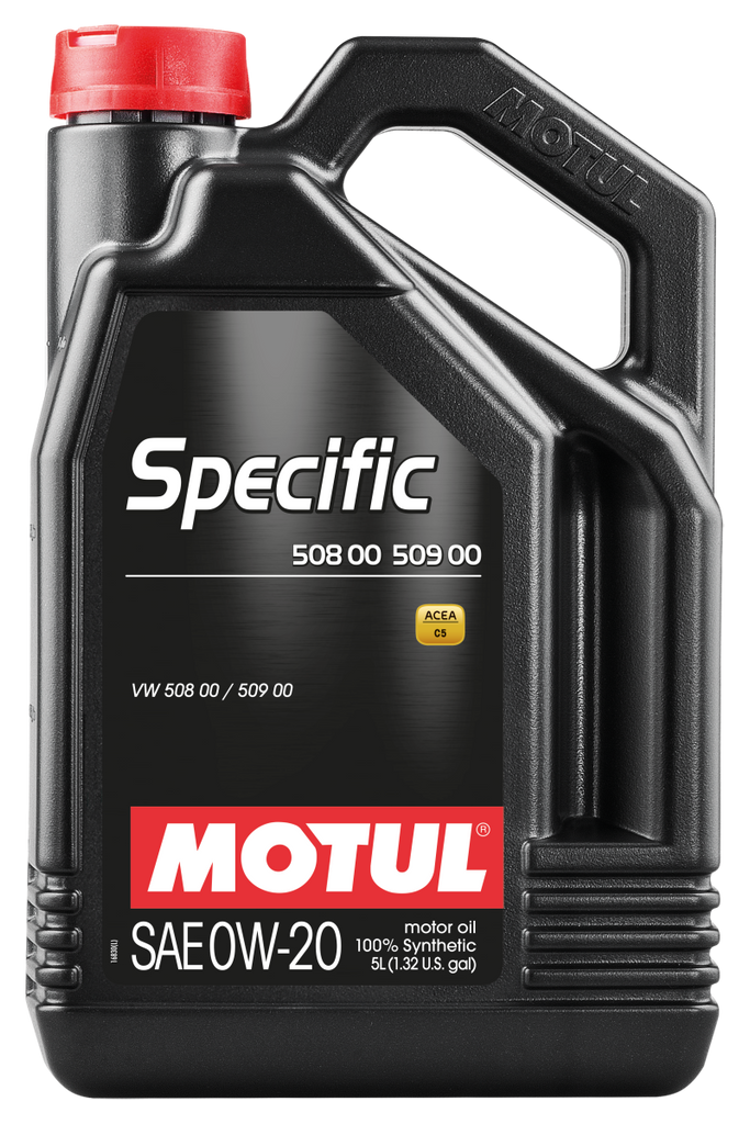 Motul 107384 FITS: 5L Specific 508 0W20 Oil Acea A1/B1 / VW 508.00/509.00 / Porsche C20 Motor Oils