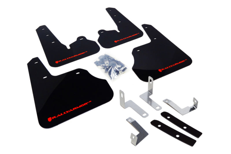 Rally Armor MF22-UR-BLK/RD FITS: 12-16 Subaru Impreza 4D/5D Black UR Mud Flap w/Red Logo Mud Flaps